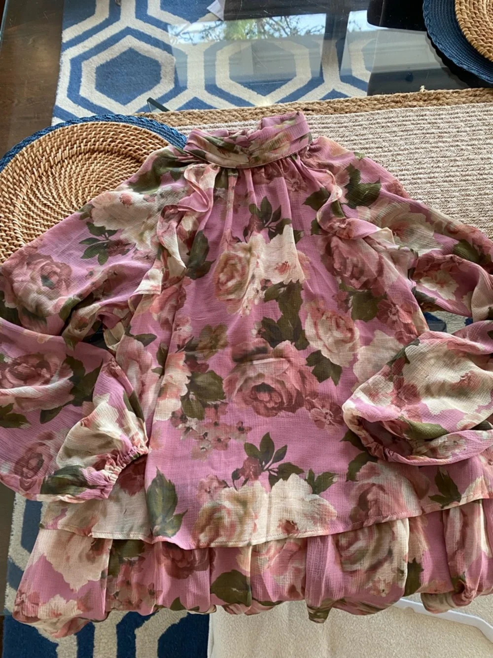 BEBOP Floral Mauve Long-Sleeve Ruffled Mini Dress! 🌸